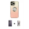 MARSİLYAN™- iPhone 13 Pro Max Kılıf Kutup Yansıma Özel Seri - Siyah Bilvis 3D Cam Ekran Koruyucu + Neon Fosforlu Kamera Lens - BZ