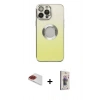 MARSİLYAN™- iPhone 13 Pro Max Kılıf Kutup Yansıma Özel Seri - Siyah Bilvis 3D Cam Ekran Koruyucu + Pers Alüminyum Kamera Lens - KI