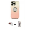 MARSİLYAN™- iPhone 13 Pro Max Kılıf Kutup Yansıma Özel Seri - Siyah Bilvis 3D Cam Ekran Koruyucu + Pers Alüminyum Kamera Lens - KI