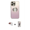 MARSİLYAN™- iPhone 13 Pro Max Kılıf Kutup Yansıma Özel Seri - Siyah Bilvis 3D Cam Ekran Koruyucu + Pers Alüminyum Kamera Lens - KI
