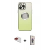 MARSİLYAN™- iPhone 13 Pro Max Kılıf Kutup Yansıma Özel Seri - Siyah Bilvis 3D Cam Ekran Koruyucu + Pers Alüminyum Kamera Lens - KI