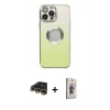 MARSİLYAN™- iPhone 13 Pro Max Kılıf Kutup Yansıma Özel Seri - Siyah Bilvis 3D Cam Ekran Koruyucu + Raze Metal Kamera Lens - GD