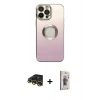 MARSİLYAN™- iPhone 13 Pro Max Kılıf Kutup Yansıma Özel Seri - Siyah Bilvis 3D Cam Ekran Koruyucu + Raze Metal Kamera Lens - GD