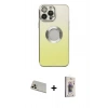 MARSİLYAN™- iPhone 13 Pro Max Kılıf Kutup Yansıma Özel Seri - Siyah Bilvis 3D Cam Ekran Koruyucu + Rainbow Kamera Lens Koruma Cam - REGD