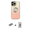 MARSİLYAN™- iPhone 13 Pro Max Kılıf Kutup Yansıma Özel Seri - Siyah Bilvis 3D Cam Ekran Koruyucu + Sarı Renkli Kamera Lens Koruma Cam