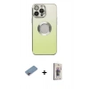 MARSİLYAN™- iPhone 13 Pro Max Kılıf Kutup Yansıma Özel Seri - Siyah Bilvis 3D Cam Ekran Koruyucu + Shine Kamera Lens Koruma Cam - PE