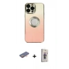 MARSİLYAN™- iPhone 13 Pro Max Kılıf Kutup Yansıma Özel Seri - Siyah Bilvis 3D Cam Ekran Koruyucu + Renkli Kamera Lens Koruma Cam - TU