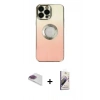 MARSİLYAN™- iPhone 13 Pro Max Kılıf Kutup Yansıma Özel Seri - Siyah Bilvis 3D Mat Cam Ekran Koruyucu + Pers Alüminyum Kamera Lens - GI