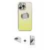 MARSİLYAN™- iPhone 13 Pro Max Kılıf Kutup Yansıma Özel Seri - Siyah Bilvis 3D Mat Cam Ekran Koruyucu + Pers Alüminyum Kamera Lens - GI