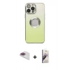 MARSİLYAN™- iPhone 13 Pro Max Kılıf Kutup Yansıma Özel Seri - Siyah Bilvis 3D Mat Cam Ekran Koruyucu + Pers Alüminyum Kamera Lens - GI