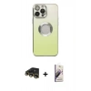 MARSİLYAN™- iPhone 13 Pro Max Kılıf Kutup Yansıma Özel Seri - Siyah Bilvis 3D Mat Cam Ekran Koruyucu + Raze Metal Kamera Lens - GD