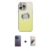 MARSİLYAN™- iPhone 13 Pro Max Kılıf Kutup Yansıma Özel Seri - Siyah Bilvis 3D Mat Cam Ekran Koruyucu + Neon Fosforlu Kamera Lens - MI
