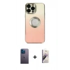 MARSİLYAN™- iPhone 13 Pro Max Kılıf Kutup Yansıma Özel Seri - Siyah Bilvis 3D Mat Cam Ekran Koruyucu + Neon Fosforlu Kamera Lens - MI