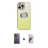 MARSİLYAN™- iPhone 13 Pro Max Kılıf Kutup Yansıma Özel Seri - Siyah Bilvis 3D Mat Cam Ekran Koruyucu + Neon Fosforlu Kamera Lens - YL