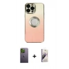 MARSİLYAN™- iPhone 13 Pro Max Kılıf Kutup Yansıma Özel Seri - Siyah Bilvis 3D Mat Cam Ekran Koruyucu + Neon Fosforlu Kamera Lens - YL