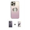 MARSİLYAN™- iPhone 13 Pro Max Kılıf Kutup Yansıma Özel Seri - Siyah Bilvis 3D Mat Cam Ekran Koruyucu + Neon Fosforlu Kamera Lens - BZ