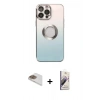 MARSİLYAN™- iPhone 13 Pro Max Kılıf Kutup Yansıma Özel Seri - Siyah Bilvis 3D Mat Cam Ekran Koruyucu + Pers Alüminyum Kamera Lens - GD