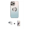 MARSİLYAN™- iPhone 13 Pro Max Kılıf Kutup Yansıma Özel Seri - Siyah Bilvis 3D Mat Cam Ekran Koruyucu + Pers Alüminyum Kamera Lens - SABE