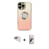 MARSİLYAN™- iPhone 13 Pro Max Kılıf Kutup Yansıma Özel Seri - Siyah Bilvis 3D Mat Cam Ekran Koruyucu + Pers Alüminyum Kamera Lens - GD