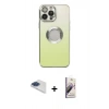 MARSİLYAN™- iPhone 13 Pro Max Kılıf Kutup Yansıma Özel Seri - Siyah Bilvis 3D Mat Cam Ekran Koruyucu + Pers Alüminyum Kamera Lens - LT
