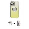 MARSİLYAN™- iPhone 13 Pro Max Kılıf Kutup Yansıma Özel Seri - Siyah Bilvis 3D Mat Cam Ekran Koruyucu + Pers Alüminyum Kamera Lens - GD