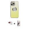 MARSİLYAN™- iPhone 13 Pro Max Kılıf Kutup Yansıma Özel Seri - Siyah Bilvis 3D Mat Cam Ekran Koruyucu + Pers Alüminyum Kamera Lens - KI