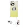 MARSİLYAN™- iPhone 13 Pro Max Kılıf Kutup Yansıma Özel Seri - Siyah Bilvis 3D Mat Cam Ekran Koruyucu + Pers Alüminyum Kamera Lens - SABE