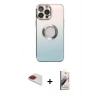 MARSİLYAN™- iPhone 13 Pro Max Kılıf Kutup Yansıma Özel Seri - Siyah Bilvis 3D Mat Cam Ekran Koruyucu + Pers Alüminyum Kamera Lens - KI