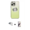 MARSİLYAN™- iPhone 13 Pro Max Kılıf Kutup Yansıma Özel Seri - Siyah Bilvis 3D Mat Cam Ekran Koruyucu + Pers Alüminyum Kamera Lens - SABE