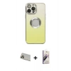 MARSİLYAN™- iPhone 13 Pro Max Kılıf Kutup Yansıma Özel Seri - Siyah Bilvis 3D Mat Cam Ekran Koruyucu + Rainbow Kamera Lens Koruma Cam - REGD