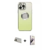 MARSİLYAN™- iPhone 13 Pro Max Kılıf Kutup Yansıma Özel Seri - Siyah Bilvis 3D Mat Cam Ekran Koruyucu + Rainbow Kamera Lens Koruma Cam - REGD
