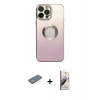 MARSİLYAN™- iPhone 13 Pro Max Kılıf Kutup Yansıma Özel Seri - Siyah Bilvis 3D Mat Cam Ekran Koruyucu + Renkli Kamera Lens Koruma Cam - SI