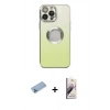 MARSİLYAN™- iPhone 13 Pro Max Kılıf Kutup Yansıma Özel Seri - Siyah Bilvis 3D Mat Cam Ekran Koruyucu + Shine Kamera Lens Koruma Cam - MI