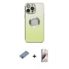 MARSİLYAN™- iPhone 13 Pro Max Kılıf Kutup Yansıma Özel Seri - Siyah Bilvis 3D Mat Cam Ekran Koruyucu + Shine Kamera Lens Koruma Cam - GI