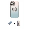 MARSİLYAN™- iPhone 13 Pro Max Kılıf Kutup Yansıma Özel Seri - Siyah Bilvis 3D Mat Cam Ekran Koruyucu + Shine Kamera Lens Koruma Cam - PE