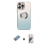 MARSİLYAN™- iPhone 13 Pro Max Kılıf Kutup Yansıma Özel Seri - Siyah Bilvis 3D Mat Cam Ekran Koruyucu + Shine Kamera Lens Koruma Cam - GI
