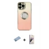 MARSİLYAN™- iPhone 13 Pro Max Kılıf Kutup Yansıma Özel Seri - Siyah Bilvis 3D Mat Cam Ekran Koruyucu + Shine Kamera Lens Koruma Cam - MI
