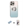 MARSİLYAN™- iPhone 13 Pro Max Kılıf Kutup Yansıma Özel Seri - Siyah Bilvis 3D Mat Cam Ekran Koruyucu + Shine Kamera Lens Koruma Cam - MI