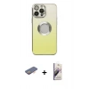 MARSİLYAN™- iPhone 13 Pro Max Kılıf Kutup Yansıma Özel Seri - Siyah Bilvis 3D Mat Cam Ekran Koruyucu + Renkli Kamera Lens Koruma Cam - TU