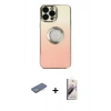 MARSİLYAN™- iPhone 13 Pro Max Kılıf Kutup Yansıma Özel Seri - Siyah Bilvis 3D Mat Cam Ekran Koruyucu + Renkli Kamera Lens Koruma Cam - YL
