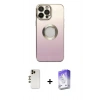 MARSİLYAN™- iPhone 13 Pro Max Kılıf Kutup Yansıma Özel Seri - Siyah Bilvis 5in1 3D Magic Cam Ekran Koruyucu + Shine Kamera Lens - GD