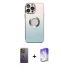 MARSİLYAN™- iPhone 13 Pro Max Kılıf Kutup Yansıma Özel Seri - Siyah Bilvis 5in1 3D Magic Cam Ekran Koruyucu + Neon Fosforlu Kamera Lens - YL