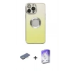 MARSİLYAN™- iPhone 13 Pro Max Kılıf Kutup Yansıma Özel Seri - Siyah Bilvis 5in1 3D Magic Cam Ekran Koruyucu + Renkli Kamera Lens Koruma Cam - YL