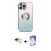 MARSİLYAN™- iPhone 13 Pro Max Kılıf Kutup Yansıma Özel Seri - Siyah Bilvis 5in1 3D Magic Cam Ekran Koruyucu + Pers Alüminyum Kamera Lens - KI