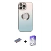MARSİLYAN™- iPhone 13 Pro Max Kılıf Kutup Yansıma Özel Seri - Siyah Bilvis 5in1 3D Magic Cam Ekran Koruyucu + Renkli Kamera Lens Koruma Cam - TU