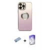 MARSİLYAN™- iPhone 13 Pro Max Kılıf Kutup Yansıma Özel Seri - Siyah Bilvis 5in1 3D Magic Cam Ekran Koruyucu + Shine Kamera Lens Koruma Cam - MI