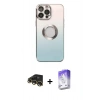 MARSİLYAN™- iPhone 13 Pro Max Kılıf Kutup Yansıma Özel Seri - Siyah Bilvis 5in1 3D Magic Cam Ekran Koruyucu + Gold Raze Metal Kamera Lens
