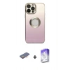 MARSİLYAN™- iPhone 13 Pro Max Kılıf Kutup Yansıma Özel Seri - Siyah Bilvis 5in1 3D Magic Cam Ekran Koruyucu + Renkli Kamera Lens Koruma Cam - TU
