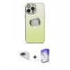 MARSİLYAN™- iPhone 13 Pro Max Kılıf Kutup Yansıma Özel Seri - Siyah Bilvis 5in1 3D Magic Cam Ekran Koruyucu + Pers Alüminyum Kamera Lens - LT