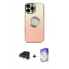 MARSİLYAN™- iPhone 13 Pro Max Kılıf Kutup Yansıma Özel Seri - Siyah Bilvis 5in1 3D Magic Cam Ekran Koruyucu + Gold Raze Metal Kamera Lens